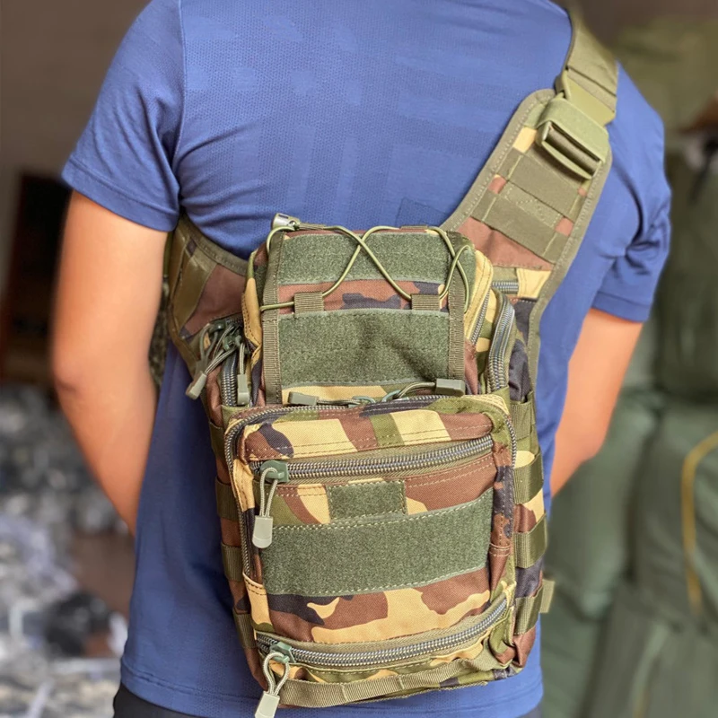 Outdoor military green shoulder bag EDC tactical military chest bag waterproof outdoor camp walking camera