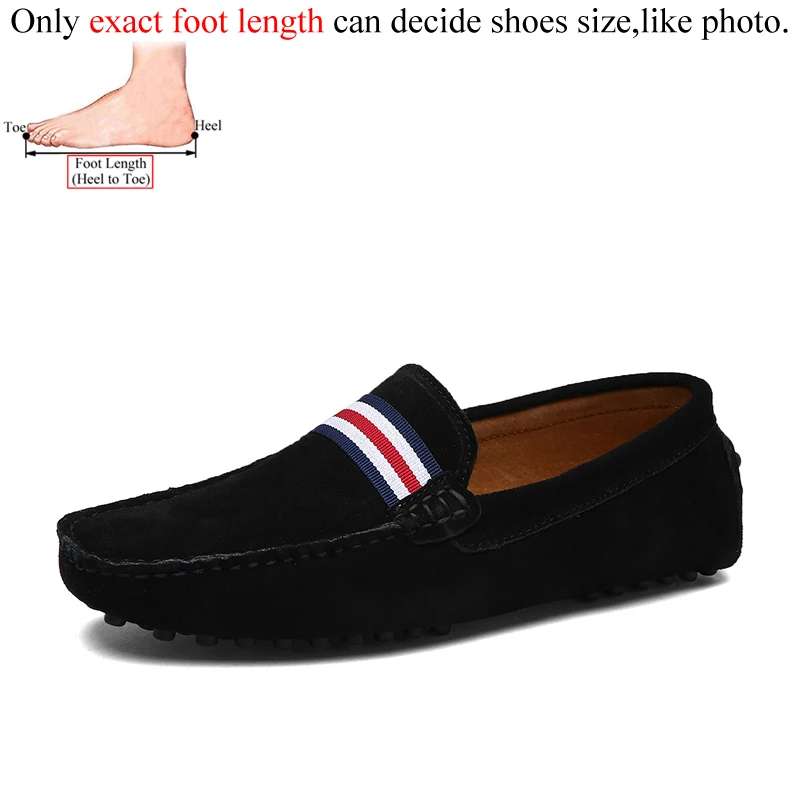 Black Мужские кожаные лоферы; mocassin homme Mocasines Hombre; мокасины-лодочки; обувь для вождения; замшевые лоферы для мужчин; mokazyny Mocassim Masculino - Цвет: Black