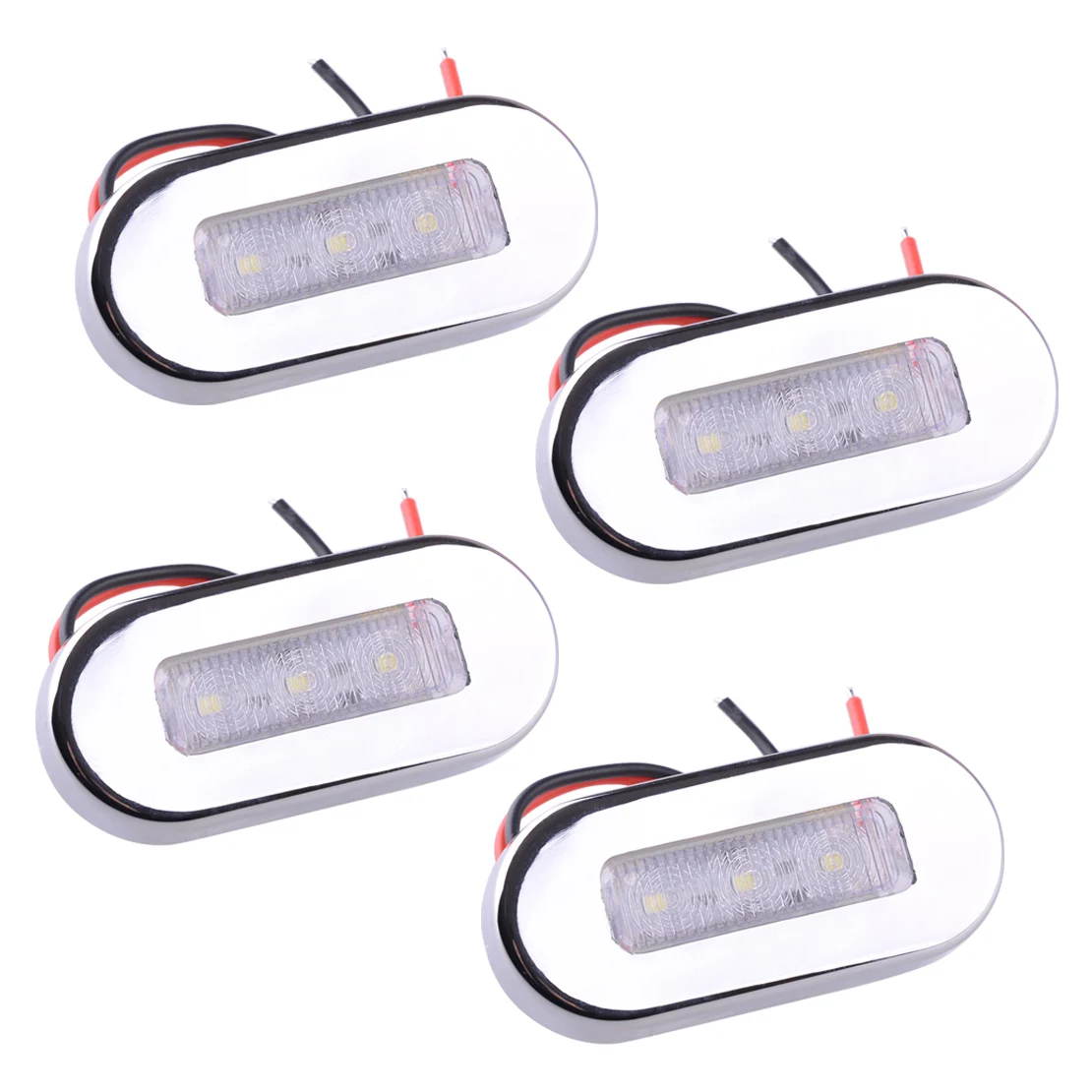 

4Pcs Universal DC 12V Marine Boat White LED Courtesy Lights Stair Deck Garden Lamp for Vehicles Trailer Truck