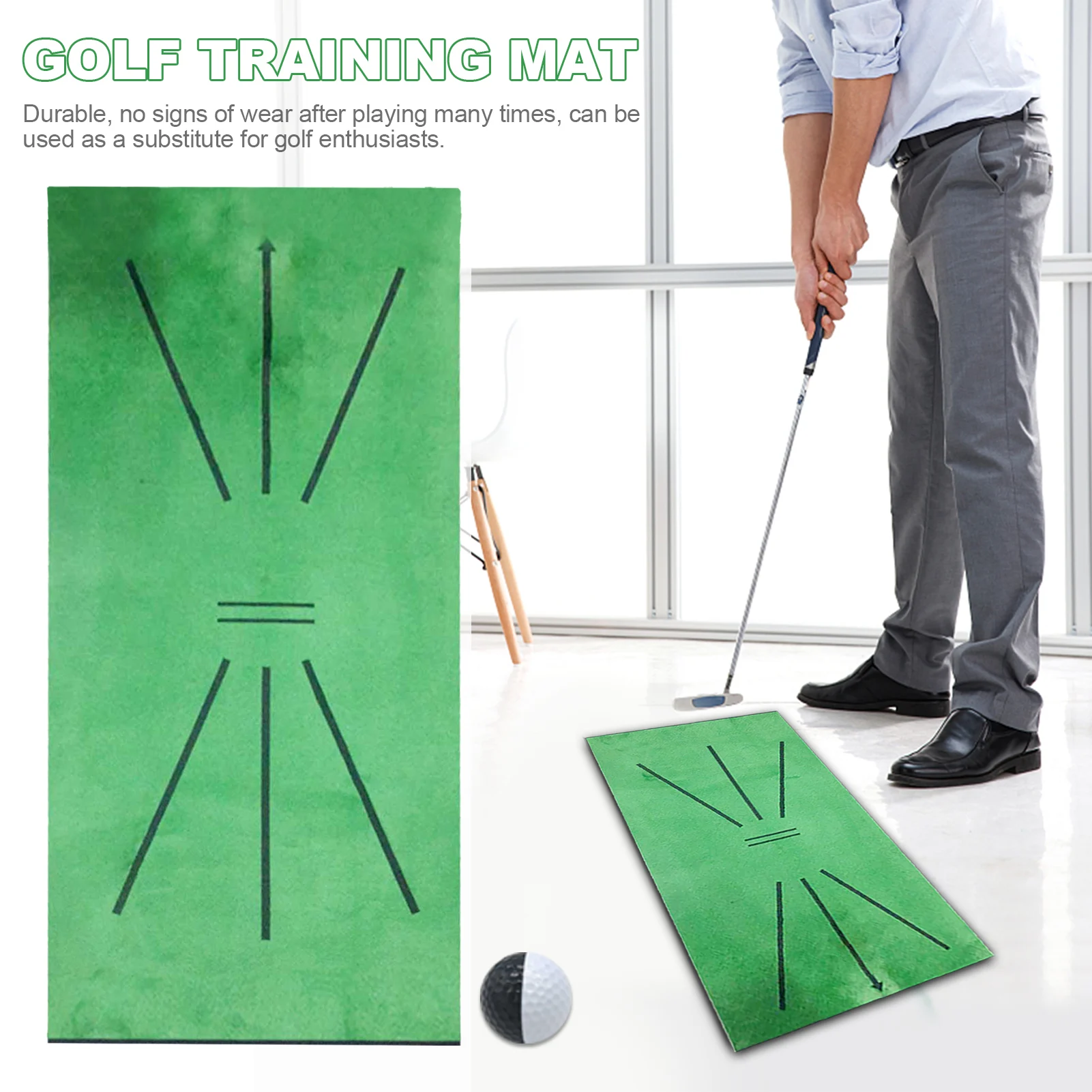 Satin Al Golf Eğitim Mat Golf Vuruş Mat Topu Seti Golf Eğitim Yardımları Halı Golf Salıncak Isabet Mat Ev Için Ofis Kullanımı