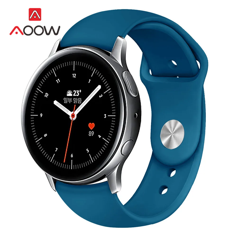20 мм 22 мм силиконовый ремешок для samsung Galaxy Watch Active 2 40 мм 44 мм 42 мм gear S2 S3 Active2 Amazfit huawei браслет Band Correa