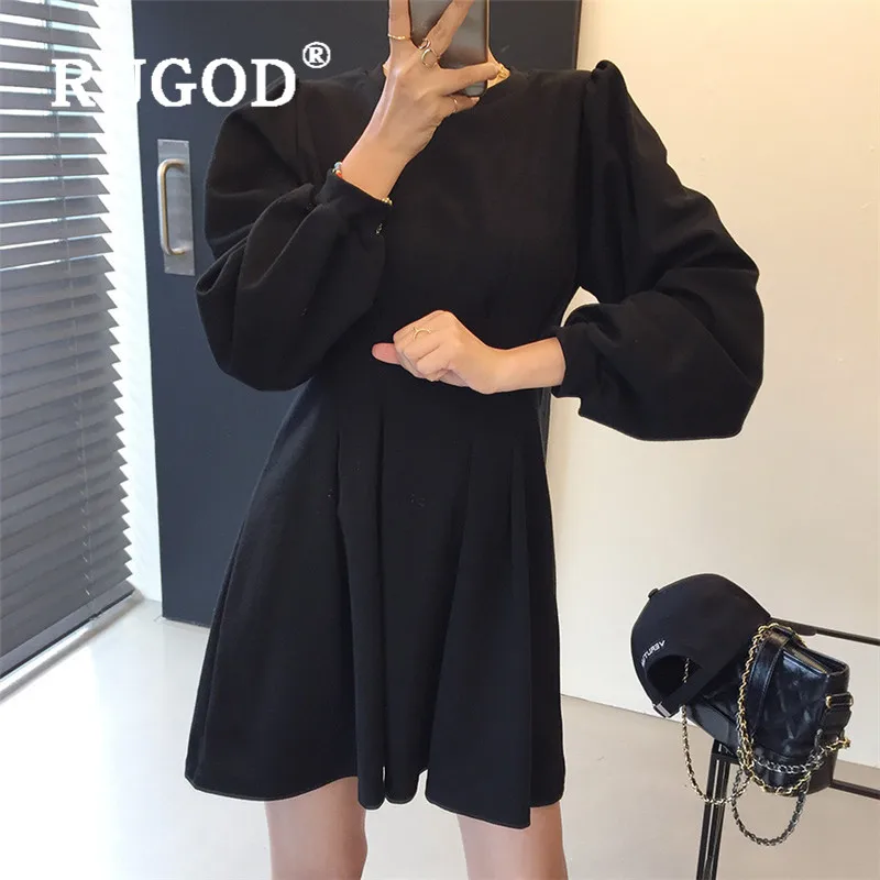 Женское мини-платье RUGOD весеннее корейское элегантное платье с круглым вырезом и