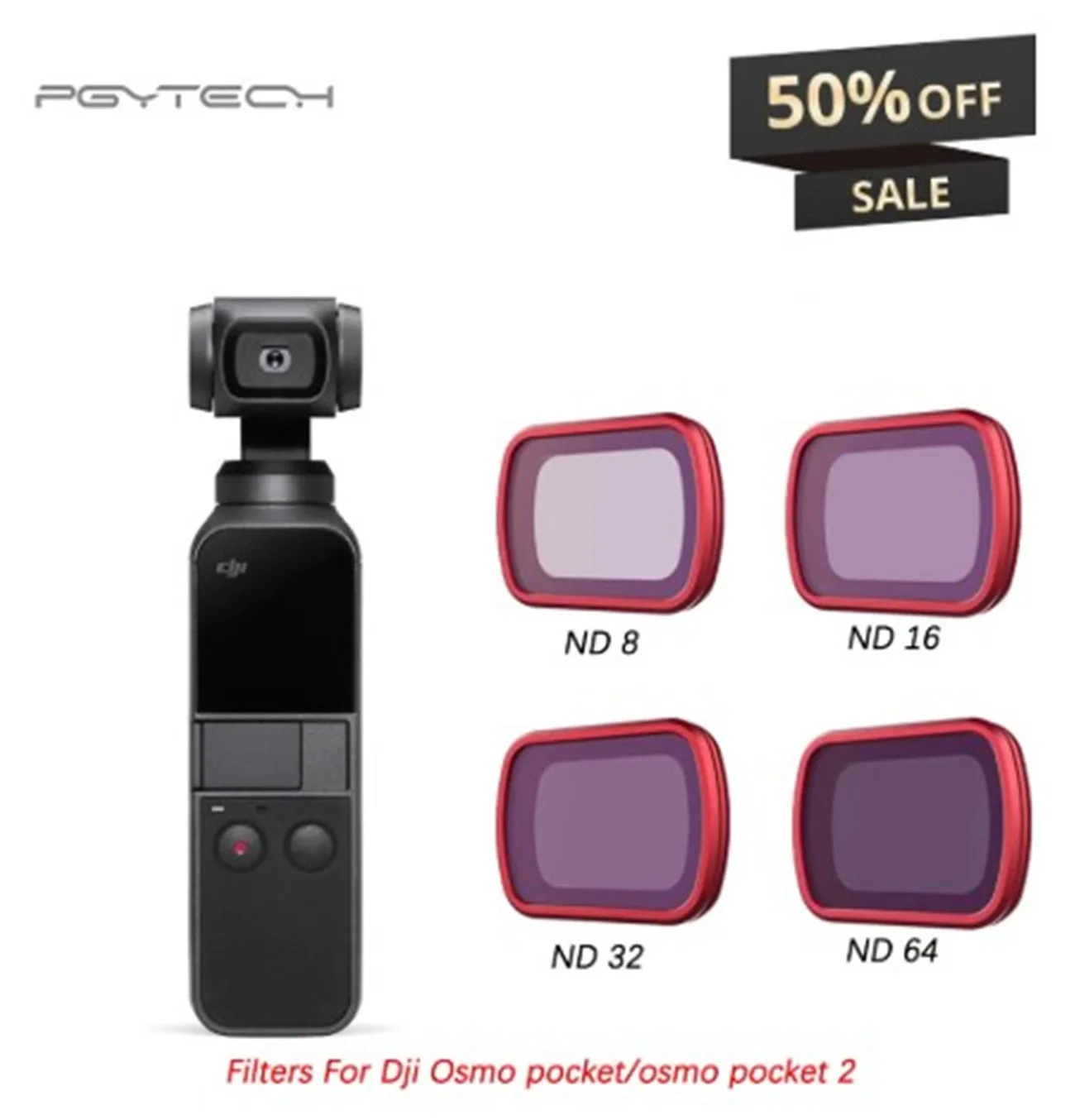 

PGYTECH ND 8 16 32 64 фильтры для объектива Osmo Pocket 2/Pocket Drone фильтры Регулируемый Фейдер нейтральной плотности Объектив с переменной камерой