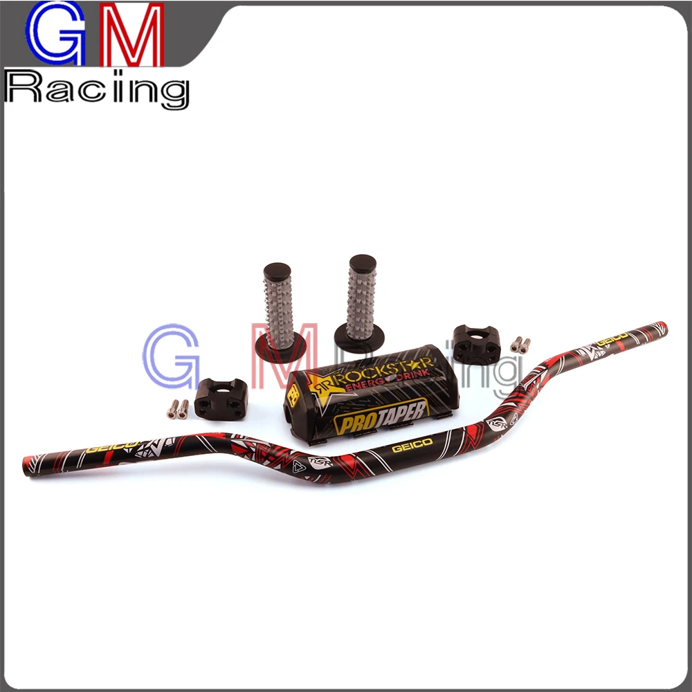 Black pattern B 1 1/" жир бар ручки 22 мм до 28 мм бар зажимы Жир Бар Pad для KAWASAKI KX125 KX250 KX250F KXF250 KX450F мотоцикл - Цвет: Black pattern B