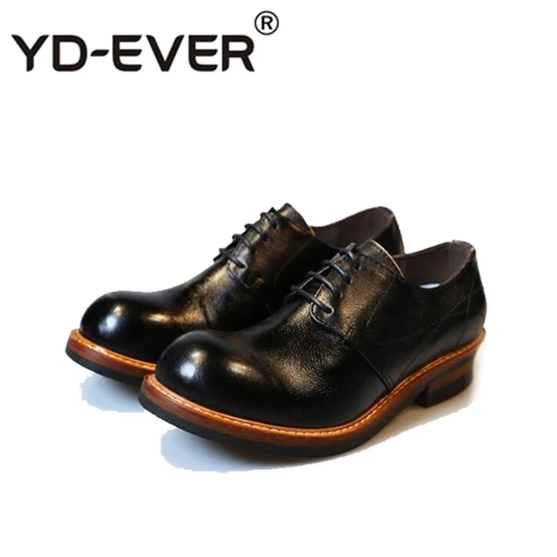 Туфли оксфорды из натуральной воловьей кожи на шнуровке в британском стиле