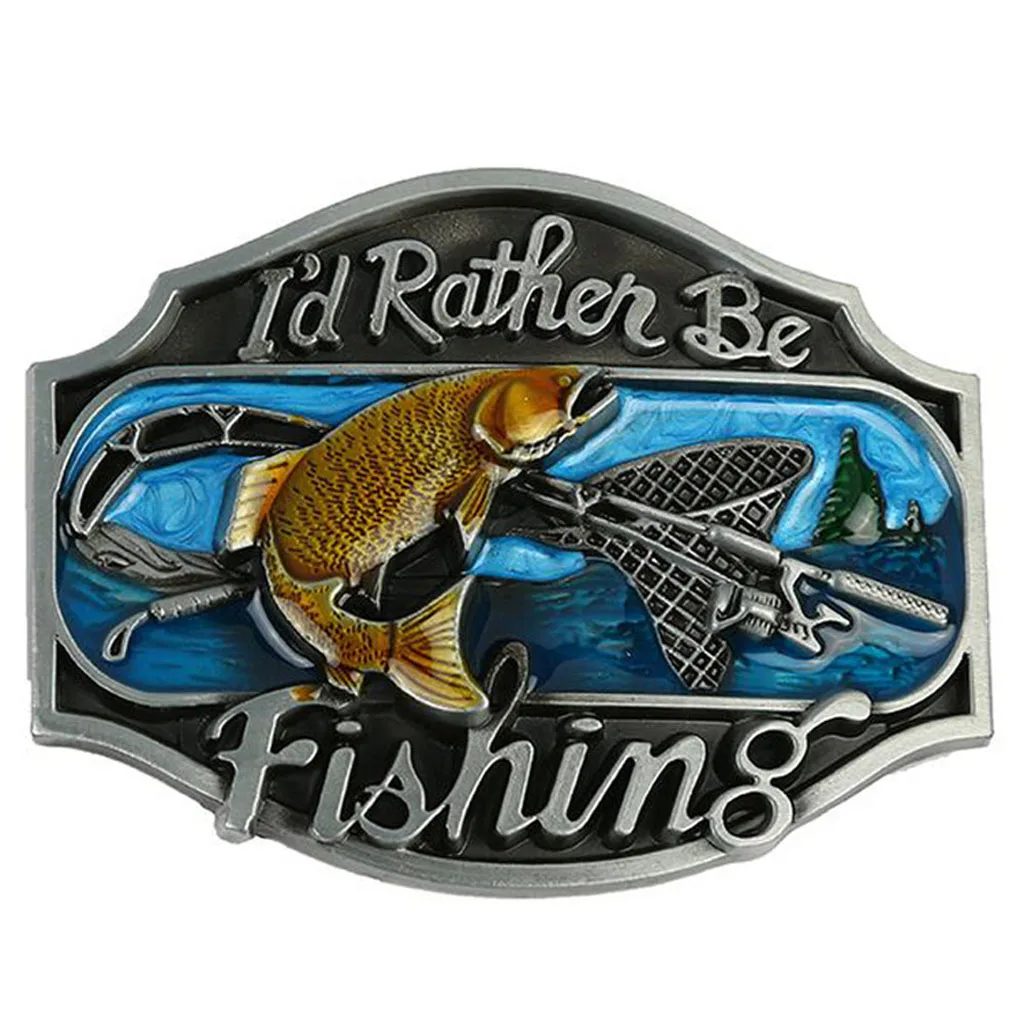 

Indian Western Cowboy Flying Fish Metal Belt Buckle for Men Boys Business