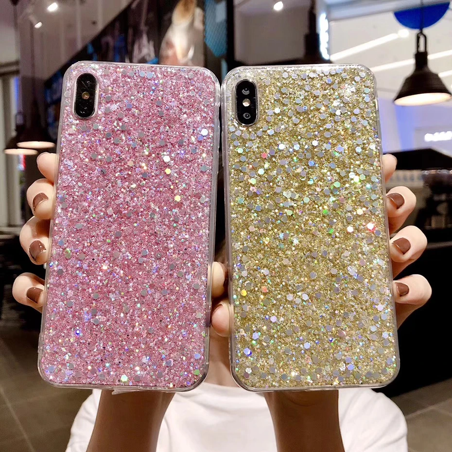 Блестящий чехол Qianliyao для Samsung Galaxy S21 S20 Fe S8 S9 S10 Plus S10e Note 20 8 9 10 Pro мягкие чехлы из ТПУ