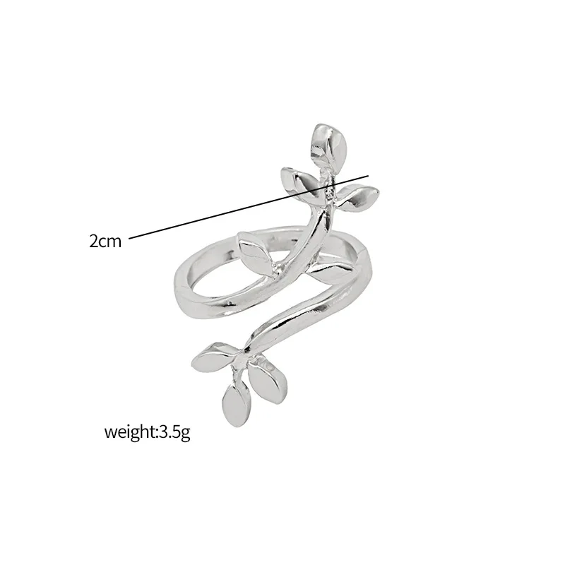 

ngs for women exaggerated personality leaf open ring simple fashion all-match finger ring index finger ring Adjustable opening
