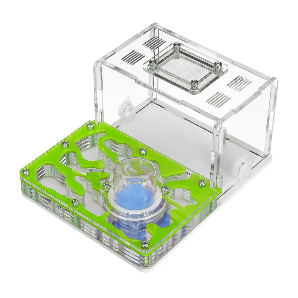 green DIY влага с области кормления Муравьиное гнездо, муравьиная ферма из акрила, насекомые муравьиные гнезда вилла домашнее животное мания для Домашние муравьи - Цвет: green