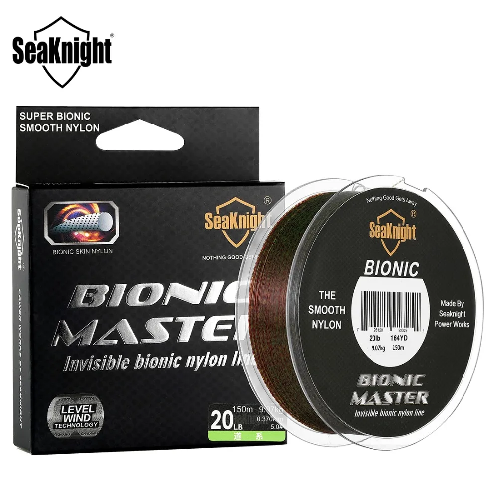 Рыболовная леска SeaKnight BIONIC MASTER 150 м гладкая невидимая камуфляжная 2-25 фунтов