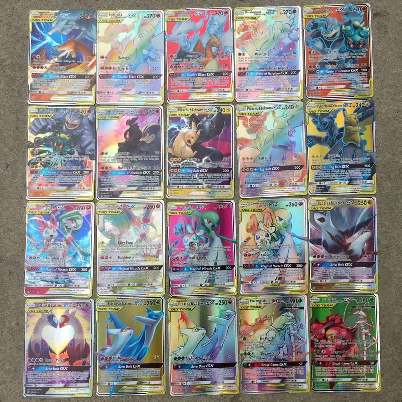 Новые карты покемон Charizard blastise Venusaur Mewtwo TAG TEAM Flash Card цвета игровая коллекция карт