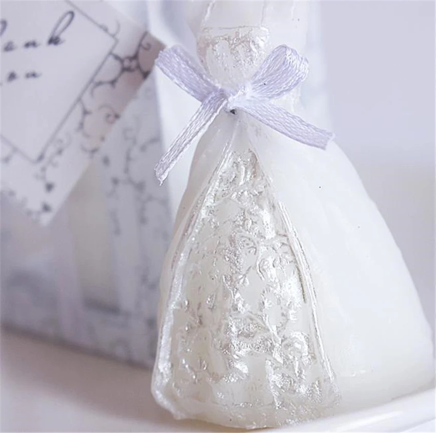 

1Pc White Bride Gown/Dress Shape Design Candle, Elegant Bridal Boxed Candles Valentine's Day Wedding Party Surprise Decor Gifts