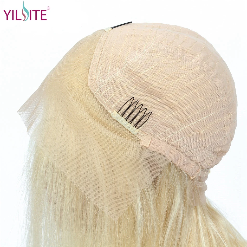 YILITE, 613, Омбре, блонд, 13x4, кружевные передние человеческие волосы, парики для женщин, перуанский короткий Боб, прямой, Remy, кружевной передний парик, предварительно выщипанный