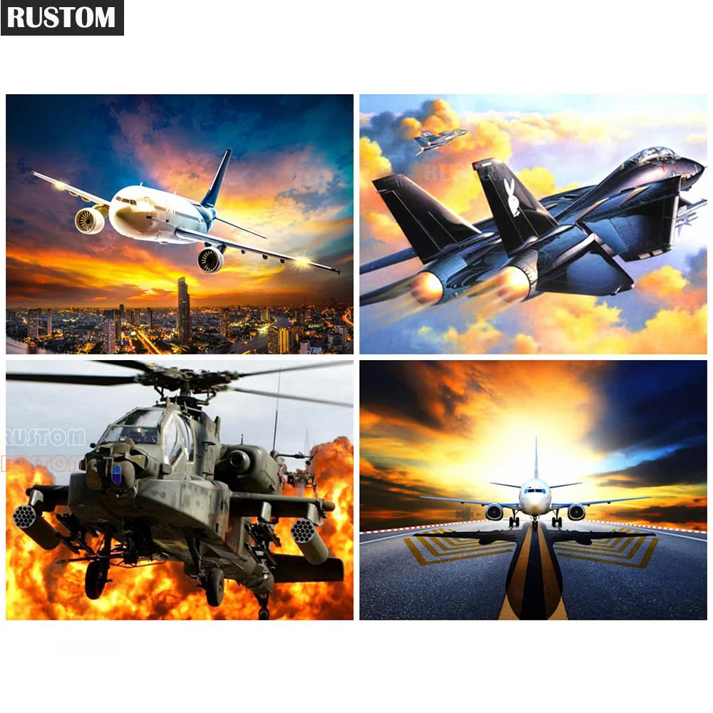 

Full Square Diamond Embroidery Scenic Rhinestones Pictures Handmade Craft Painting Aircraft Needlework Home Decor Rustom