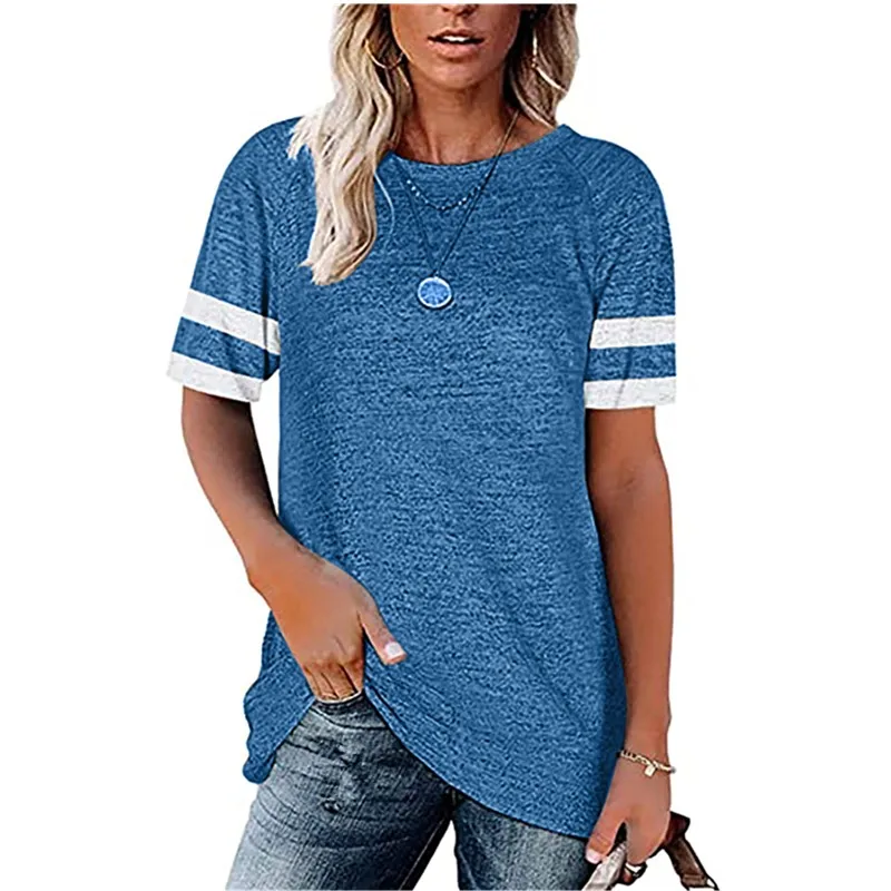 

OLOMLB Summer T Shrit For Women 2021 New Fashion Casual Clothing O Neck Short Sleeve Tees Solid Loose Female T Shirt Tops Basic