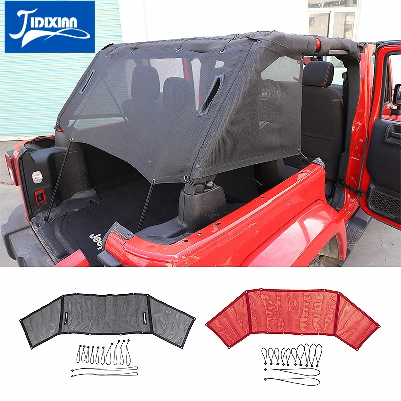 

JIDIXIAN Car Trunk Sunshade Cover Anti UV Sun Protect Insulation Net for Jeep Wrangler JK 2007-2017 4 Door Car Accessories