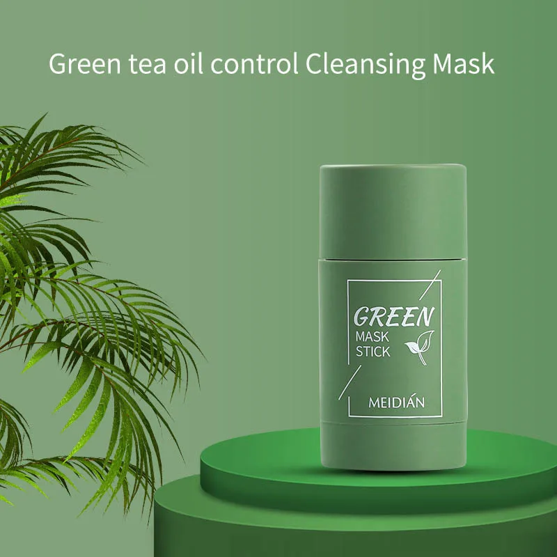 

Green Tea Cleansing Solid Mask Purifying Clay Stick Mask Oil Control Anti-Acne Eggplant Skin Care Whitening Care Face
