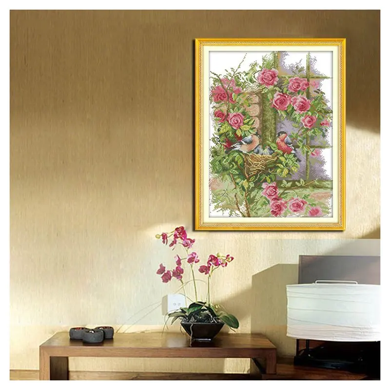 Акция! Набор для вышивания крестиком &quotсделай сам&quot с изображением семьи птиц 35