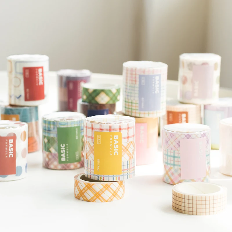 

3pcs Dot Grid Basic Model, Retro Pattern Sulfuric Paper Sticker, Hand Account Material Diy Decoration ,washi Tape Stickers