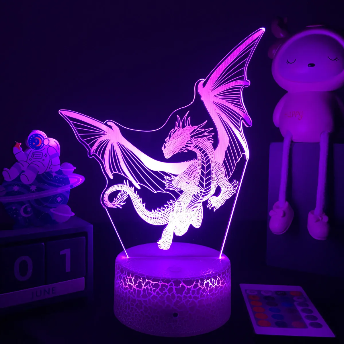 3D светодиодный светильник Дракон Ночной сенсорный выключатель Украшения в