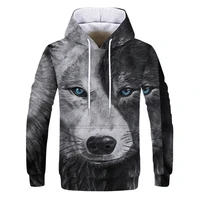 mens hoodie 3d printing hoodie fox wolf hot selling casual fashion fast transport all match top