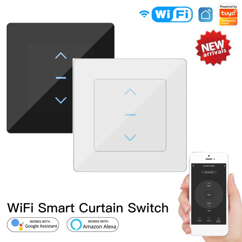 Умный выключатель для штор с Wi-Fi сенсорный дизайн моторизованных и роликовых