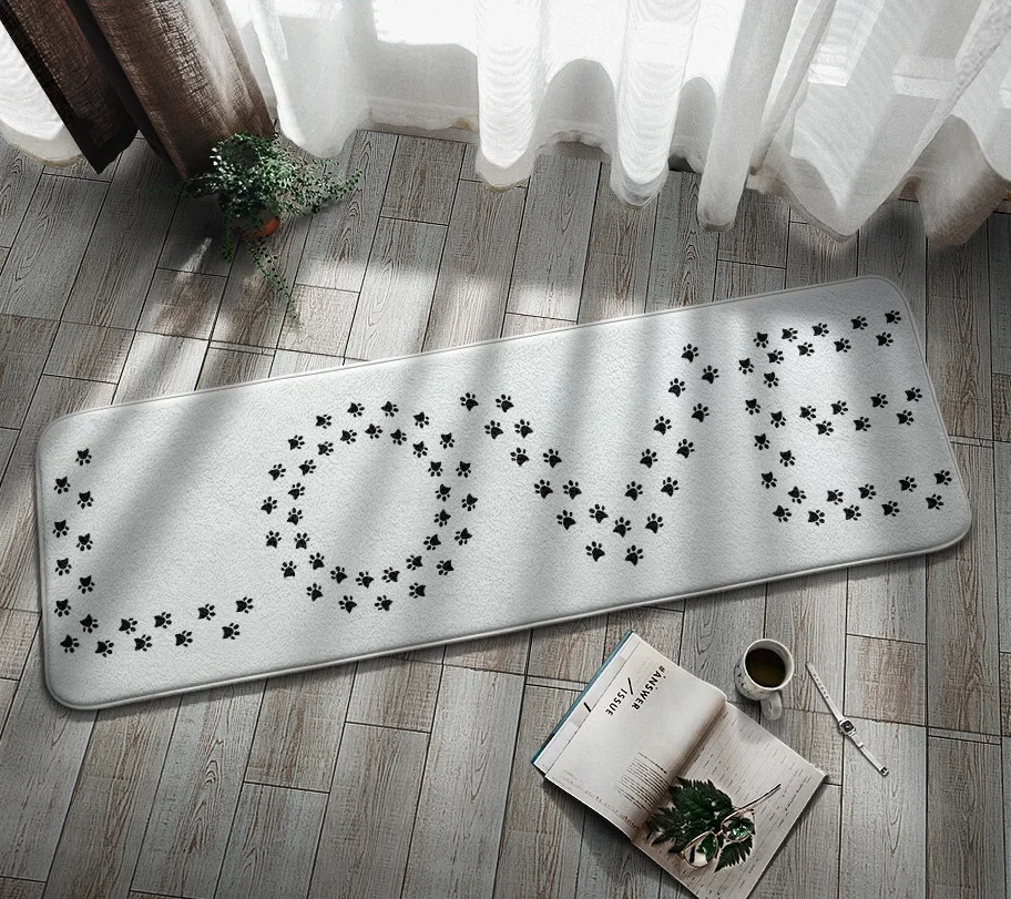 

Long Kitchen Mat Valentine Decoration For Home Morden Love Doormat Tapete Absorbent Bedroom Living Room Bath Carpet Floor Mat