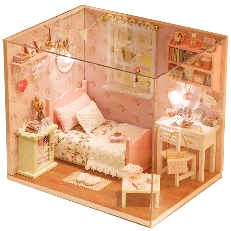 CUTEBEE Кукольный дом DIY Миниатюрный Кукольный домик Модель деревянная игрушка мебель Каса де куклы Boneca игрушечные дома подарок на день рождения H012 - Цвет: H02A