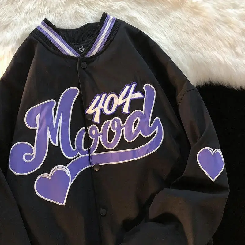 Новинка весна осень 2021 бейсбольная куртка с вышивкой Женская мужская парная