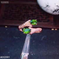 kjjeaxcmy fine jewelry natural diopside 925 sterling silver women gemstone ring support test trendy
