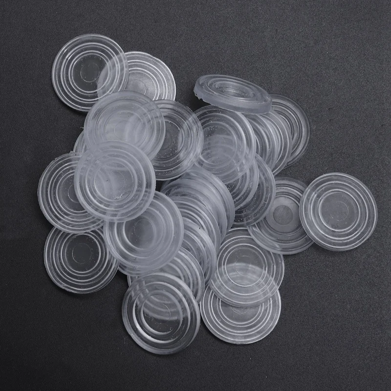 HOT Round Transparent Plastic Non-Slip Glass Table Dash Mat Pad 24x3mm 30 pcs | Дом и сад