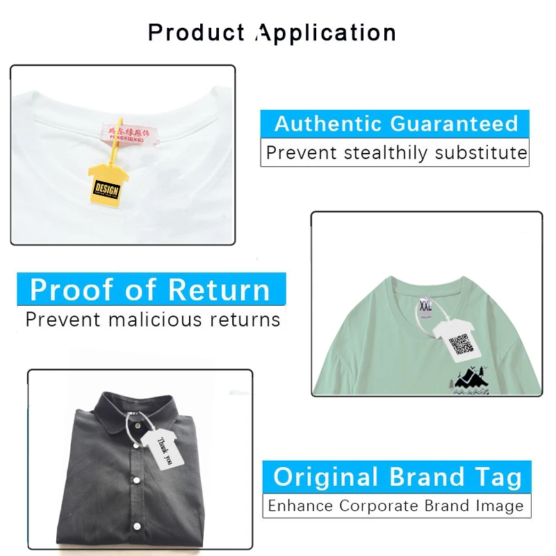 

160mm/6.3"Personalized Garment Tag Plastic Clothes Labels Disposable Custom Customized Price Gift Tag for Clothing Shirt 1000X