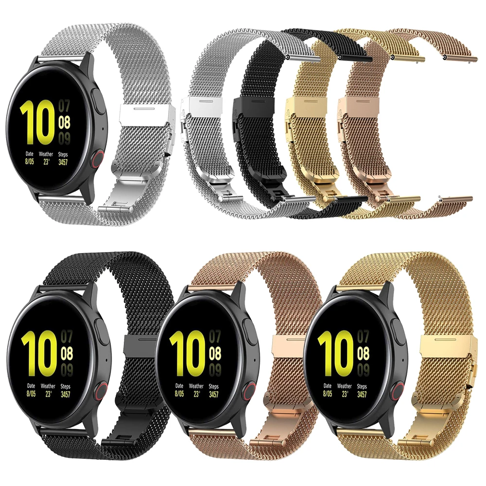 

Metal Milanese Strap for Samsung Galaxy Watch Active 2 44mm 40mm/Galaxy 46mm 42mm Smartwatch Band for Gear Sport/S3 Watchbands