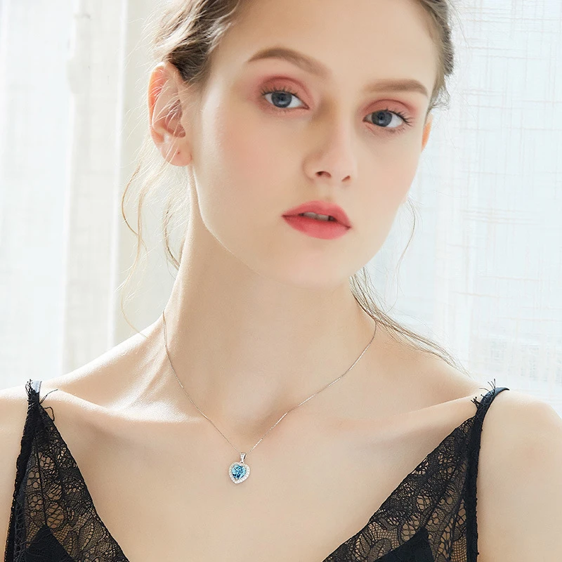 Женское Ожерелье с кулоном из серебра 925 пробы австрийским хрусталем|Ожерелья| |