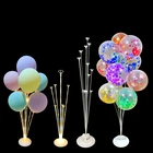 Воздушные шары со светодиодной подставкой, латексные шары золотого и серебряного цвета с конфетти, свадебные шары для украшения на день рождения