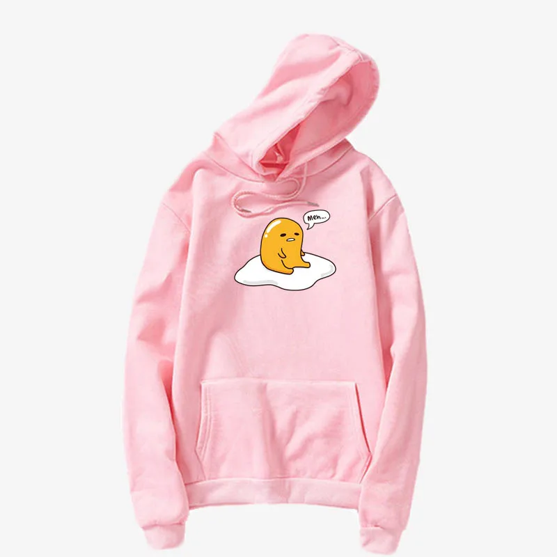 hoodies pink 3 Мультяшка Гудетама Толстовка Harajuku Осень-зима длинный рукав плюс бархат Корейская одежда новые толстовки женские Kawaii Camiseta Muje - Цвет: hoodies pink 3