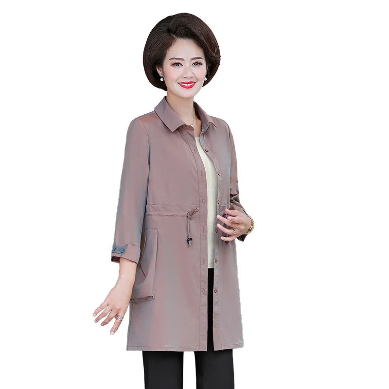 

plus size solid color fashion feminine coat slim fit casual lady clothes spring autumn comfortable joker trench coat for women