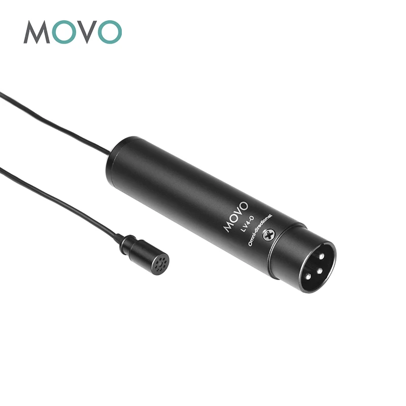 Movo LV4 Dual XLR Lavalier комплект для интервью с всенаправленными и кардиоидными микрофонами, брошь на лацкан и ветровые экраны