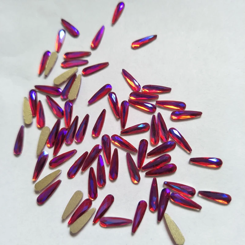 100 шт. заводское качество k9 кристалл Радужные капли для дизайна ногтей Стразы