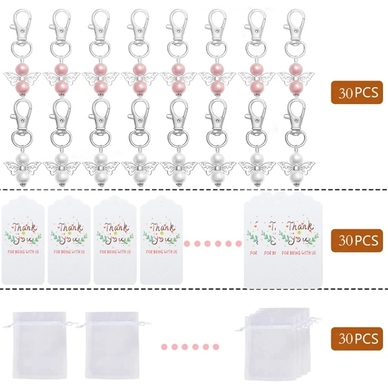 

Angel Wing Keychain Guard Thank You Tags Guest Return Favors for Baby Girl Baby Show Bridal Shower Wedding Decoration Party