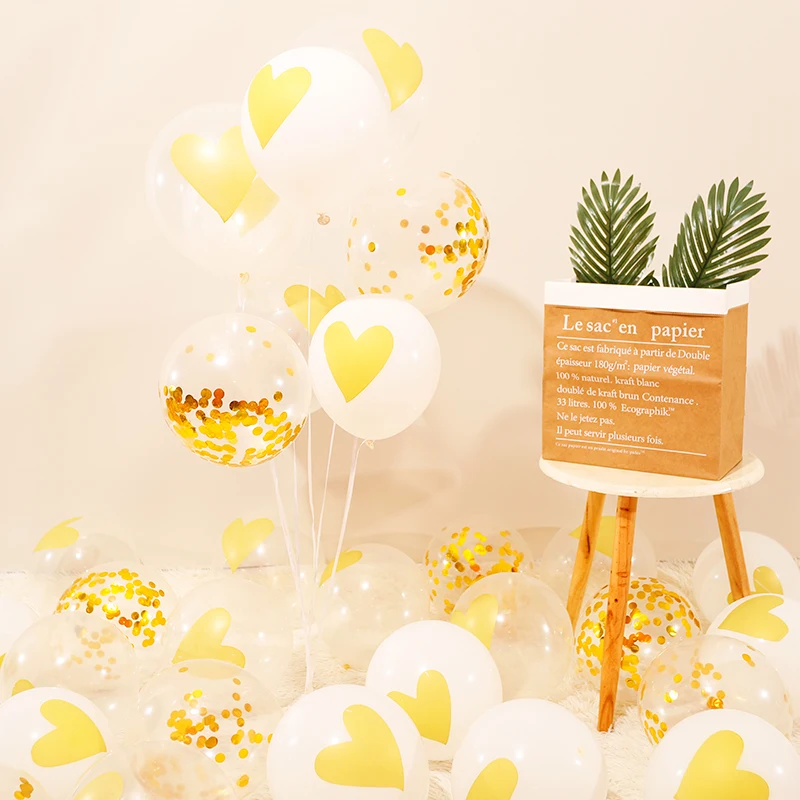 

15pcs 10inch Heart Printed Latex Balloon Babyshower Decoration Ballon Baby Shower Gender Reveal Birthday Decorations Party