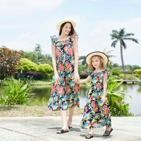 summer mommy and me family matching dress mother daughter clothes beach floral outfit kids child costume mum sister baby girl