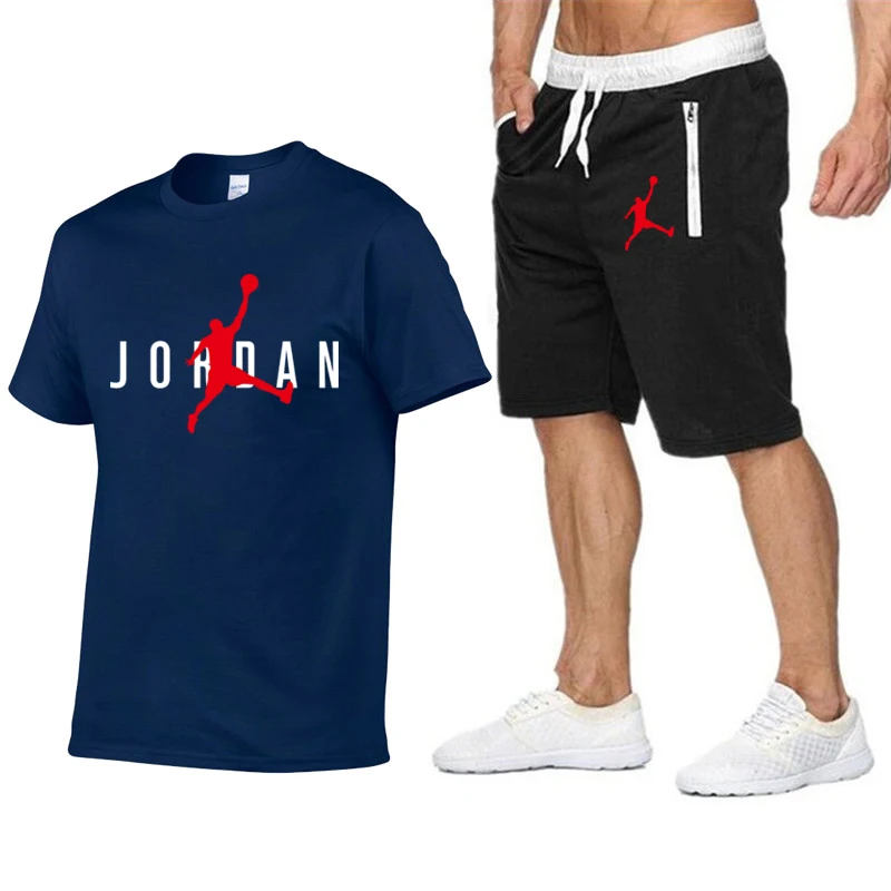 

Funny jordan23 brand male t shirt + beach shorts sets 2021 jogging pants summer t shirt sportswear streetwear harajuku tops tshi
