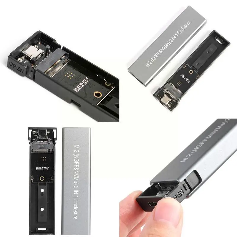 

Корпус для жесткого диска M2, высокоскоростной корпус для SSD-накопителя, SATA + NVME, 10 фунтов, X2V2