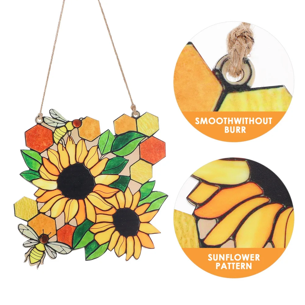 

1Pc Sunflower Ornament Pendant Festival Wall Pendant Hanging Adornment (Yellow)