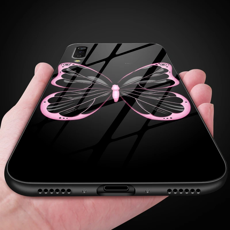Чехол для телефона для samsung Galaxy A10 A20 A30 A40 A50 A6S A70 A8S A80 A90 закаленное Стекло крышка J4Plus M10 M20 M30 Note9 защитный чехол
