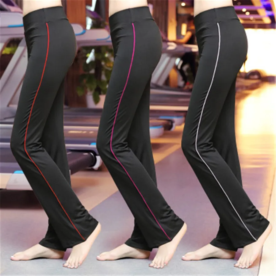 

2021 New Women Yoga Pants Solid High Waist Yoga Leggings Dancing Fitness Lady Sports Trousers Loose Sports Wear S-XXL