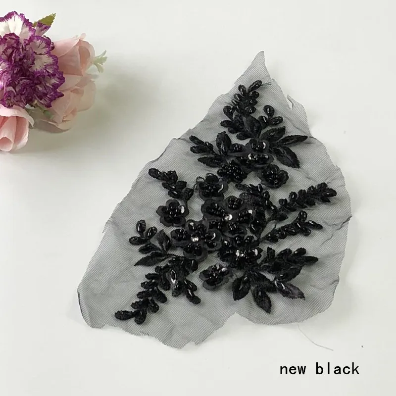 Новинка 1 шт. 3D Цветочная вышивка из бисера сетчатая ткань Африканская Кружевная