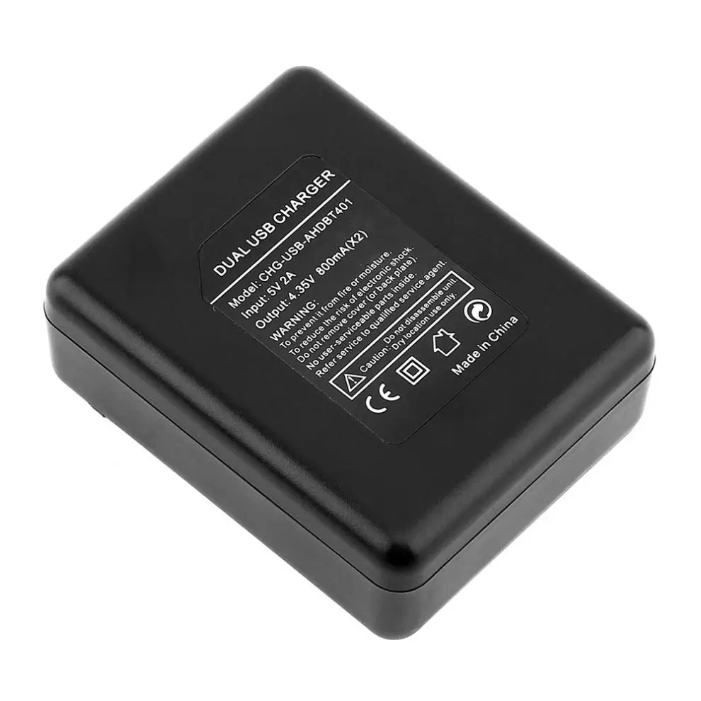 Батарея USB двойное зарядное устройство AHDBT 401 двойной порт для Gopro Hero 4 HERO4 черный