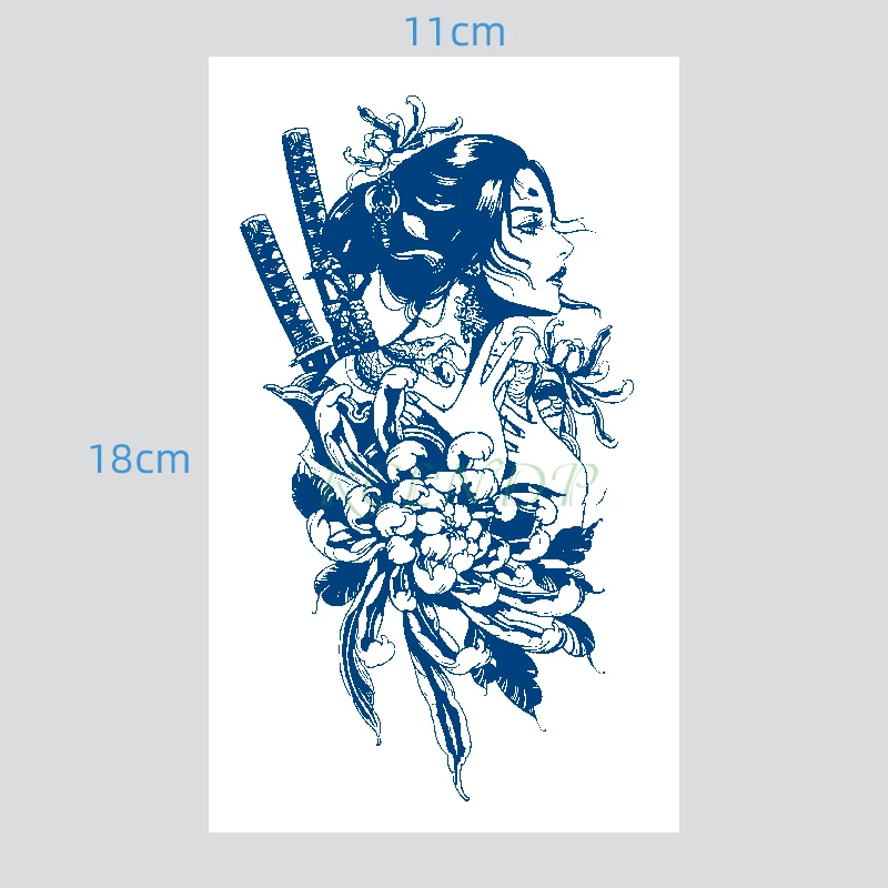 Водостойкая Временная тату-наклейка с соком меч цветок девушка стойкие